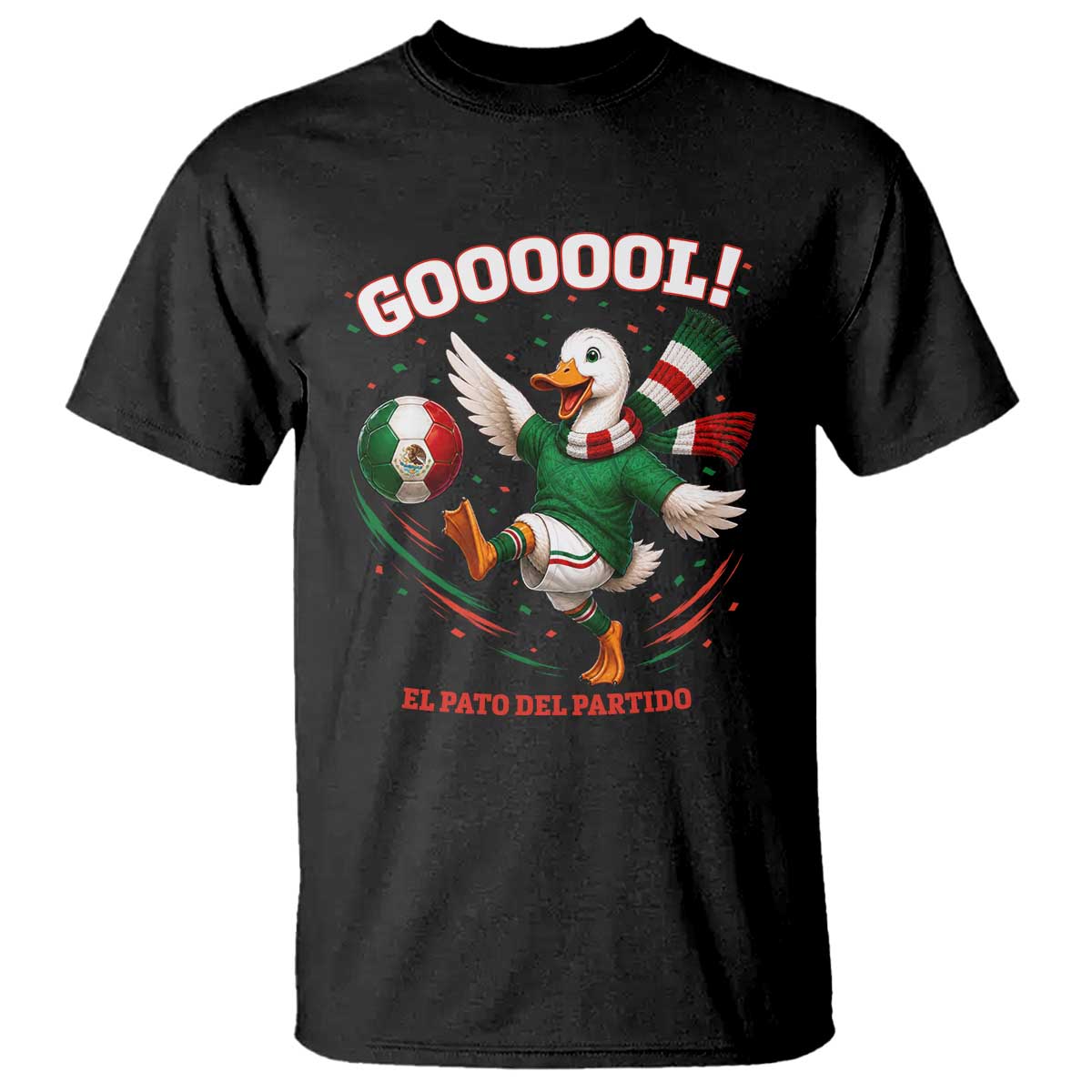 Funny Merlin the Duck Mexico Soccer Supporter T Shirt El Pato Del Partido Goooool Football Fans