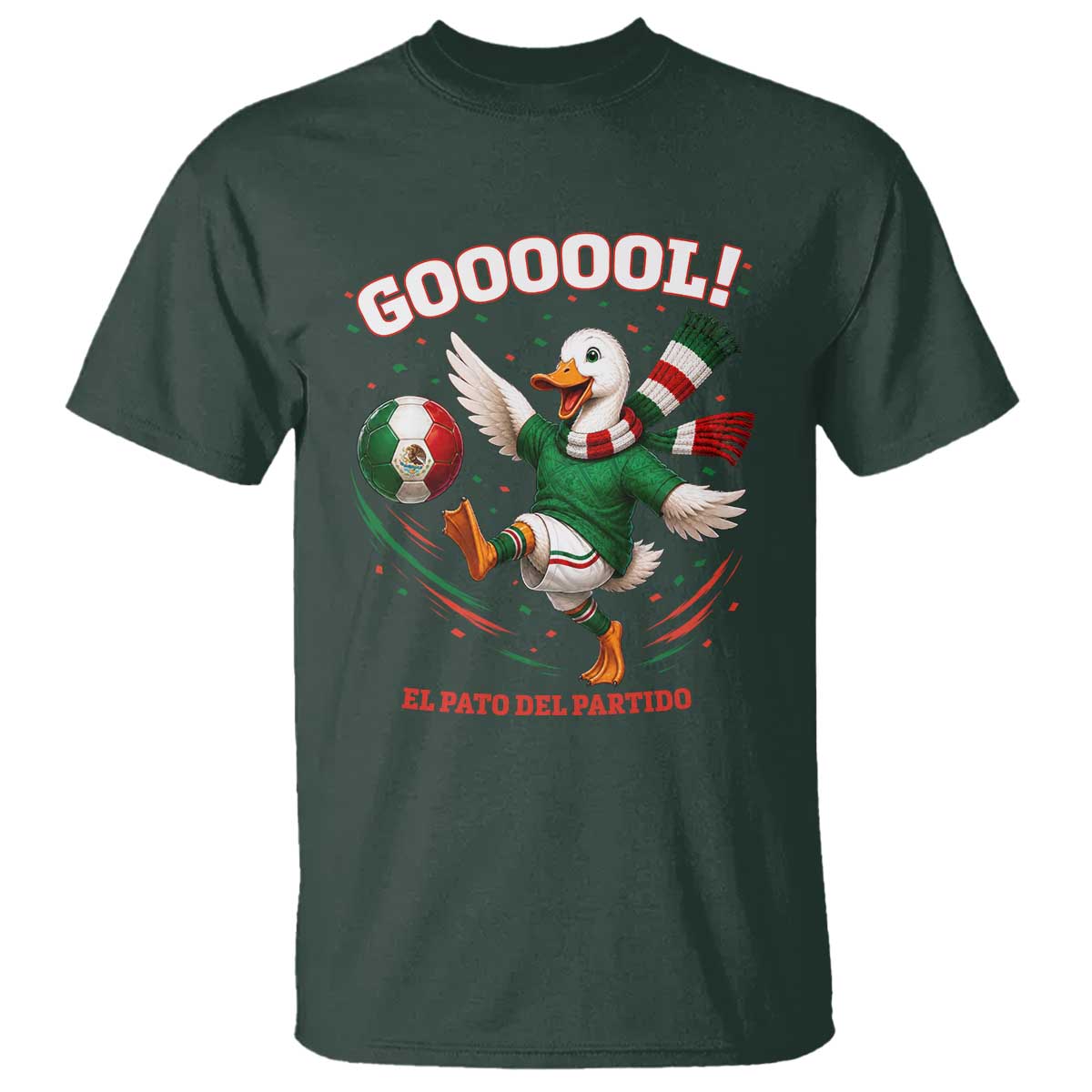 Funny Merlin the Duck Mexico Soccer Supporter T Shirt El Pato Del Partido Goooool Football Fans