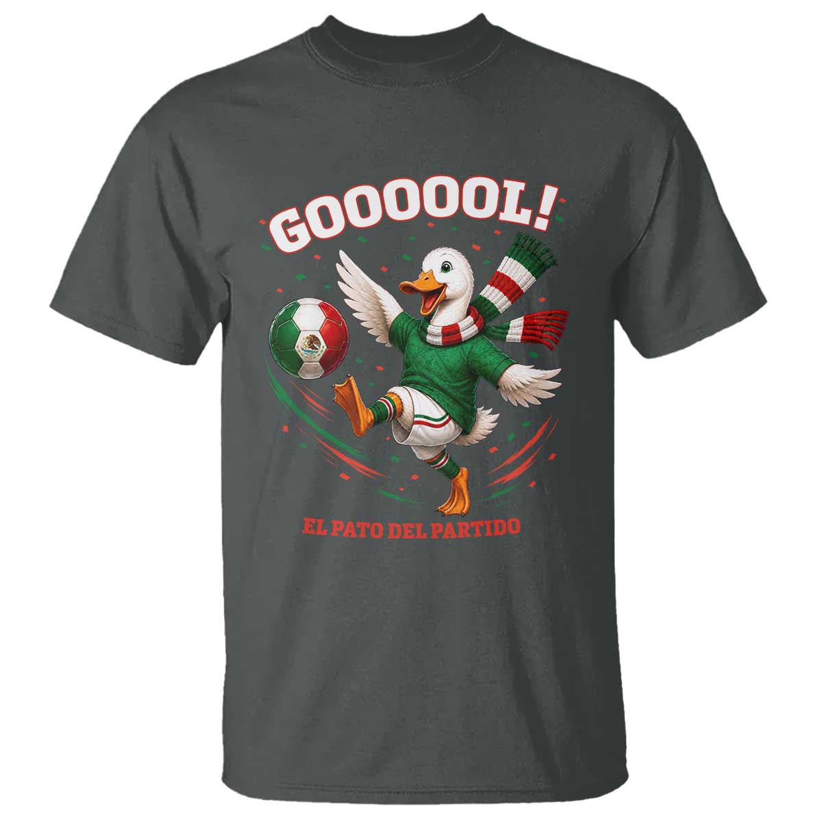 Funny Merlin the Duck Mexico Soccer Supporter T Shirt El Pato Del Partido Goooool Football Fans