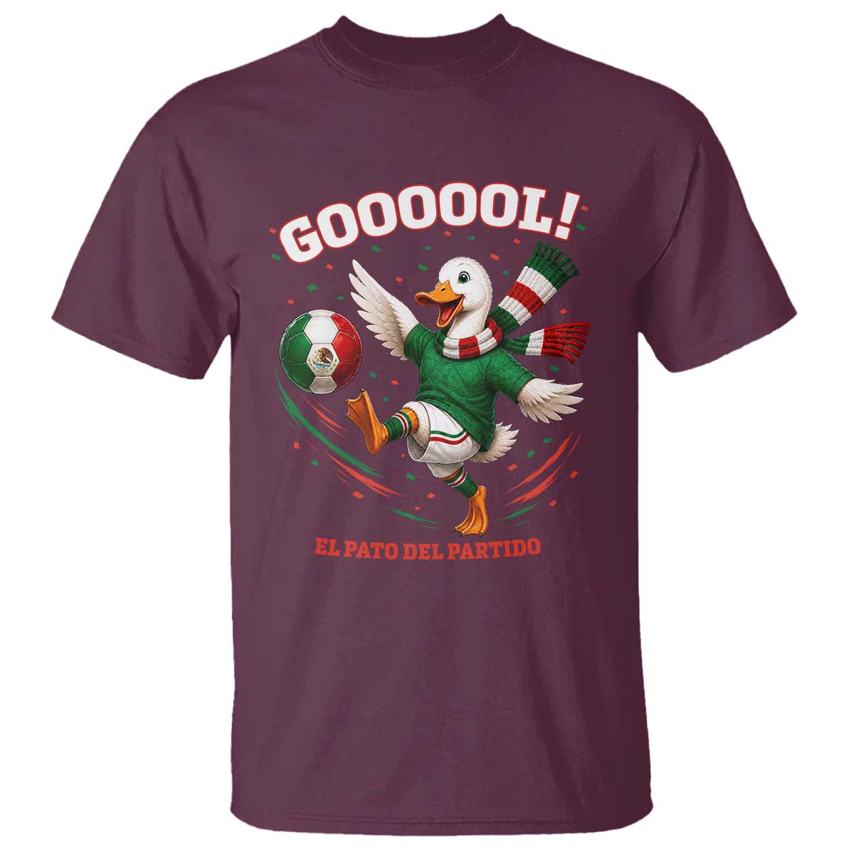 Funny Merlin the Duck Mexico Soccer Supporter T Shirt El Pato Del Partido Goooool Football Fans