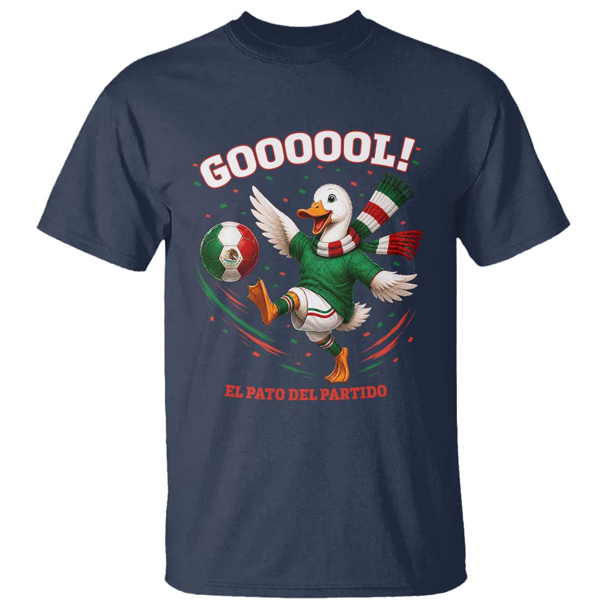 Funny Merlin the Duck Mexico Soccer Supporter T Shirt El Pato Del Partido Goooool Football Fans
