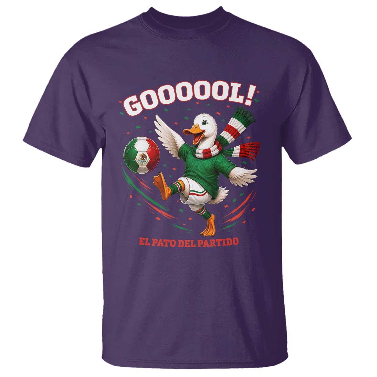 Funny Merlin the Duck Mexico Soccer Supporter T Shirt El Pato Del Partido Goooool Football Fans
