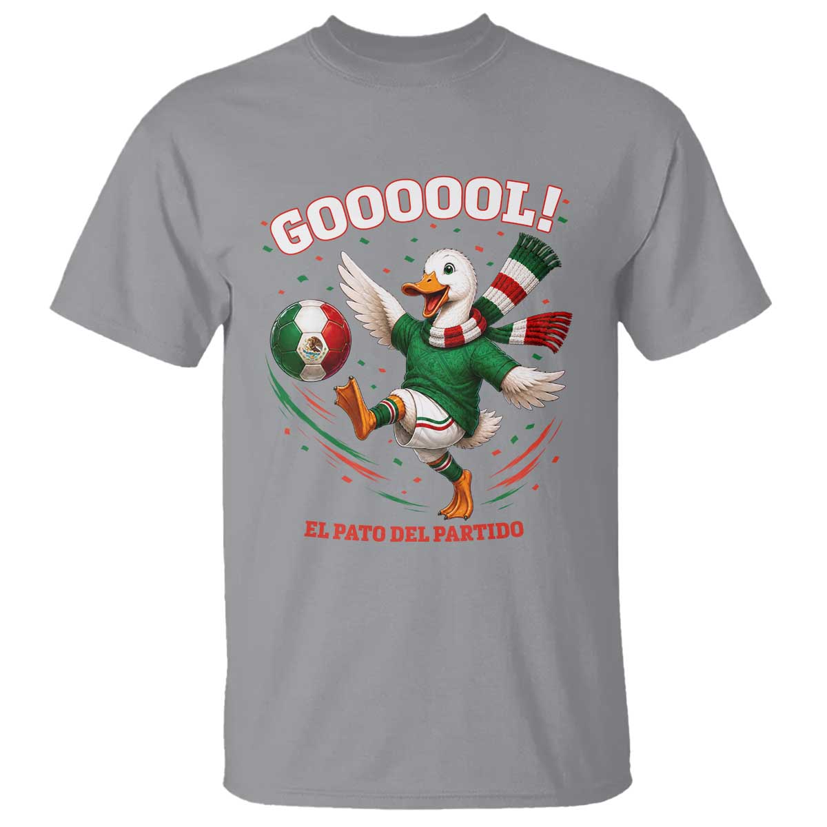 Funny Merlin the Duck Mexico Soccer Supporter T Shirt El Pato Del Partido Goooool Football Fans