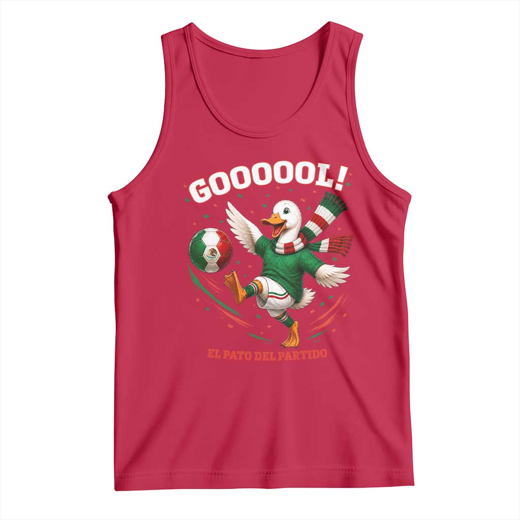 Funny Merlin the Duck Mexico Soccer Supporter Tank Top El Pato Del Partido Goooool Football Fans