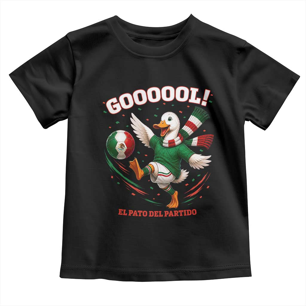 Funny Merlin the Duck Mexico Soccer Supporter Toddler T Shirt El Pato Del Partido Goooool Football Fans