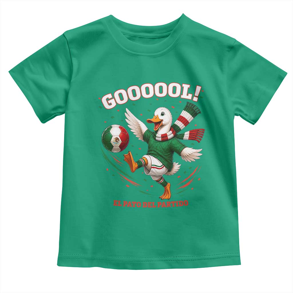 Funny Merlin the Duck Mexico Soccer Supporter Toddler T Shirt El Pato Del Partido Goooool Football Fans