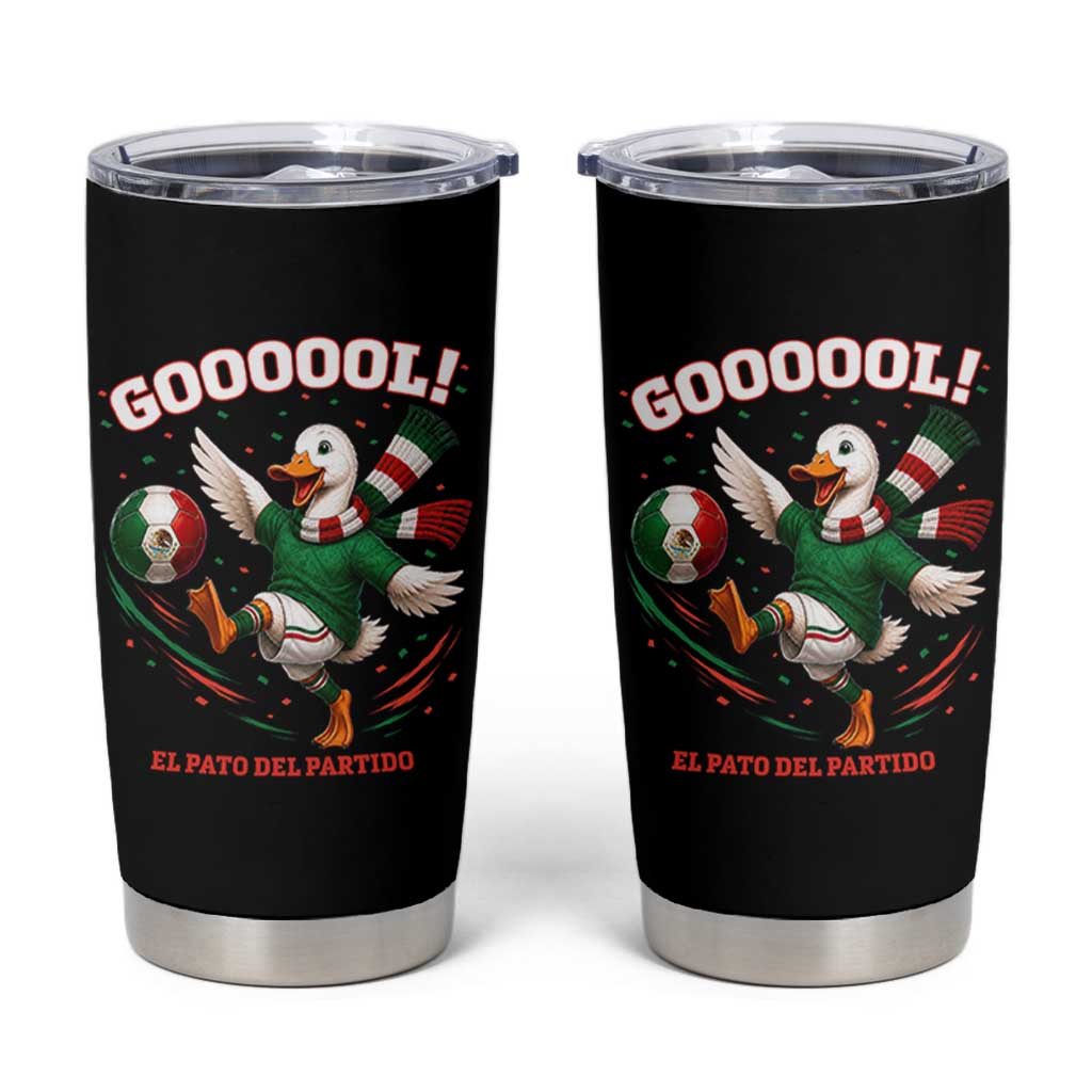 Funny Merlin the Duck Mexico Soccer Supporter Tumbler Cup El Pato Del Partido Goooool Football Fans