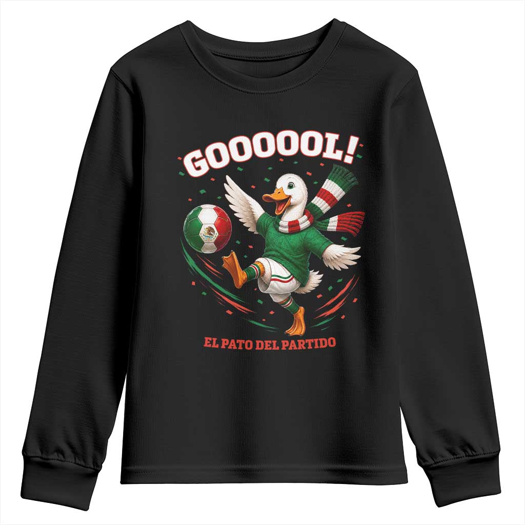Funny Merlin the Duck Mexico Soccer Supporter Youth Sweatshirt El Pato Del Partido Goooool Football Fans