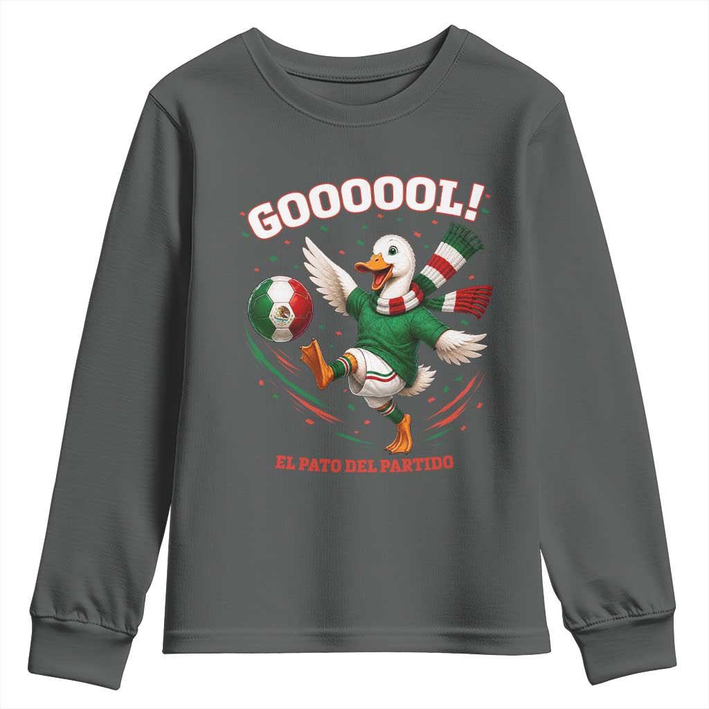 Funny Merlin the Duck Mexico Soccer Supporter Youth Sweatshirt El Pato Del Partido Goooool Football Fans