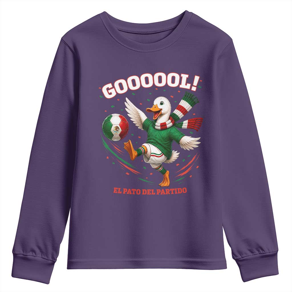 Funny Merlin the Duck Mexico Soccer Supporter Youth Sweatshirt El Pato Del Partido Goooool Football Fans