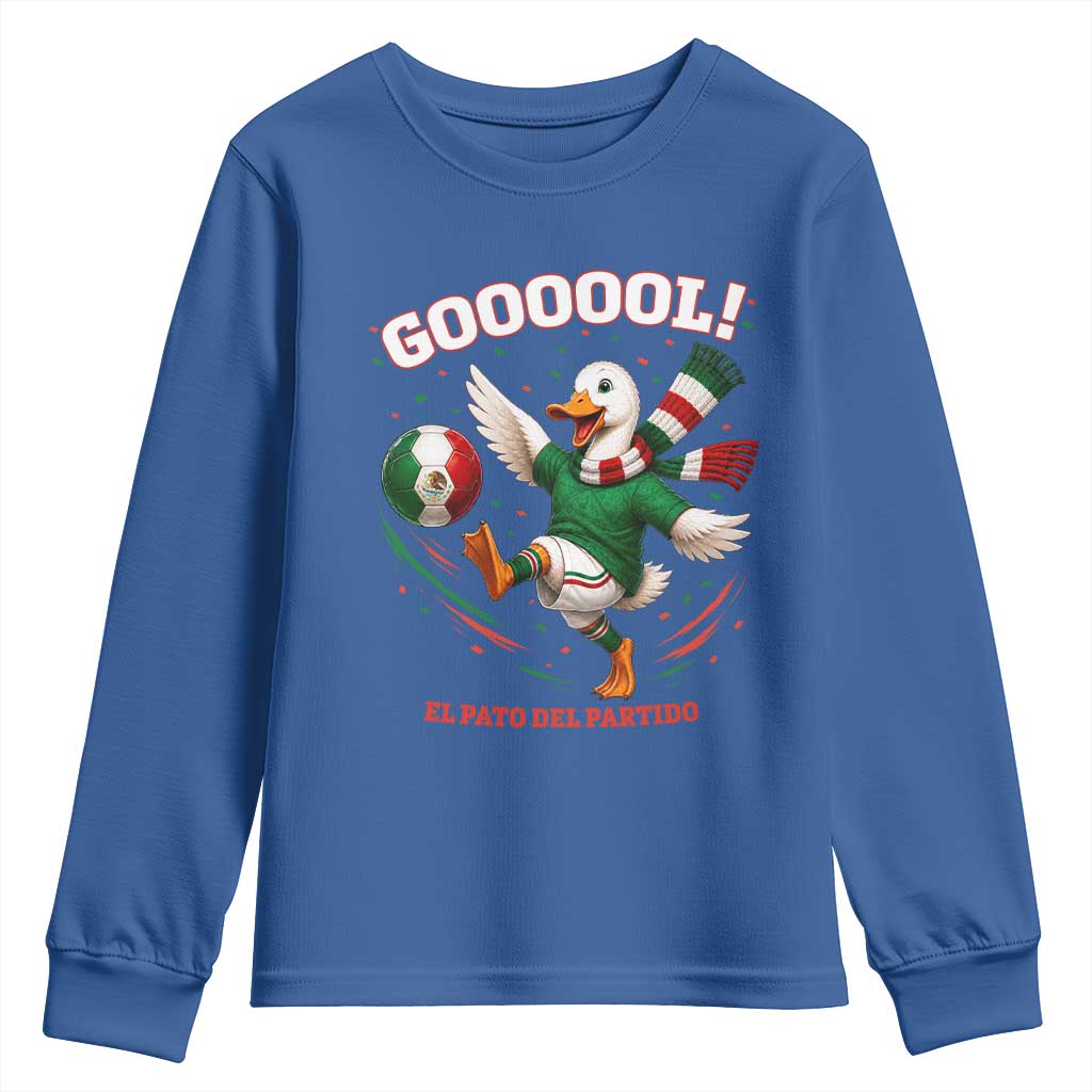 Funny Merlin the Duck Mexico Soccer Supporter Youth Sweatshirt El Pato Del Partido Goooool Football Fans