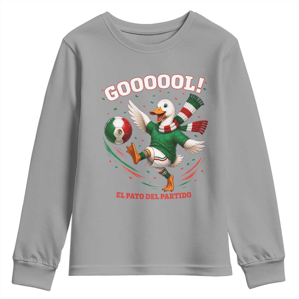 Funny Merlin the Duck Mexico Soccer Supporter Youth Sweatshirt El Pato Del Partido Goooool Football Fans