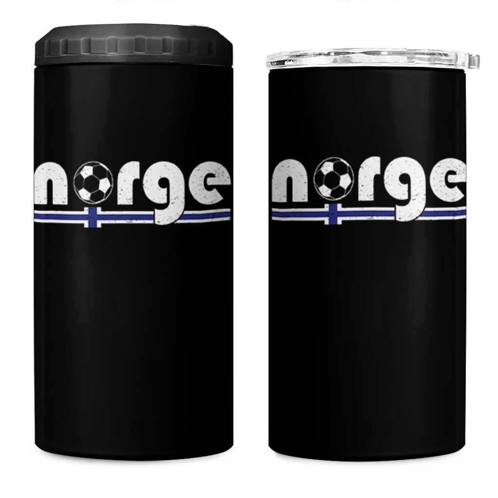 Vintage Norge Norway Flag Norwegian Pride 4 in 1 Can Cooler Tumbler Soccer Lover Football Fans Support