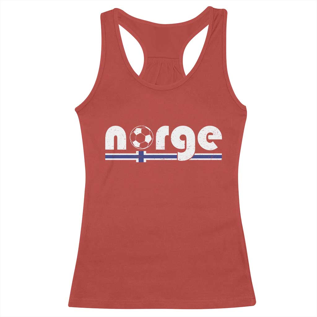 Vintage Norge Norway Flag Norwegian Pride Racerback Tank Top Soccer Lover Football Fans Support