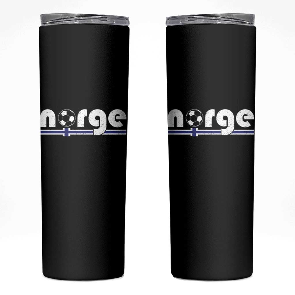 Vintage Norge Norway Flag Norwegian Pride Skinny Tumbler Soccer Lover Football Fans Support