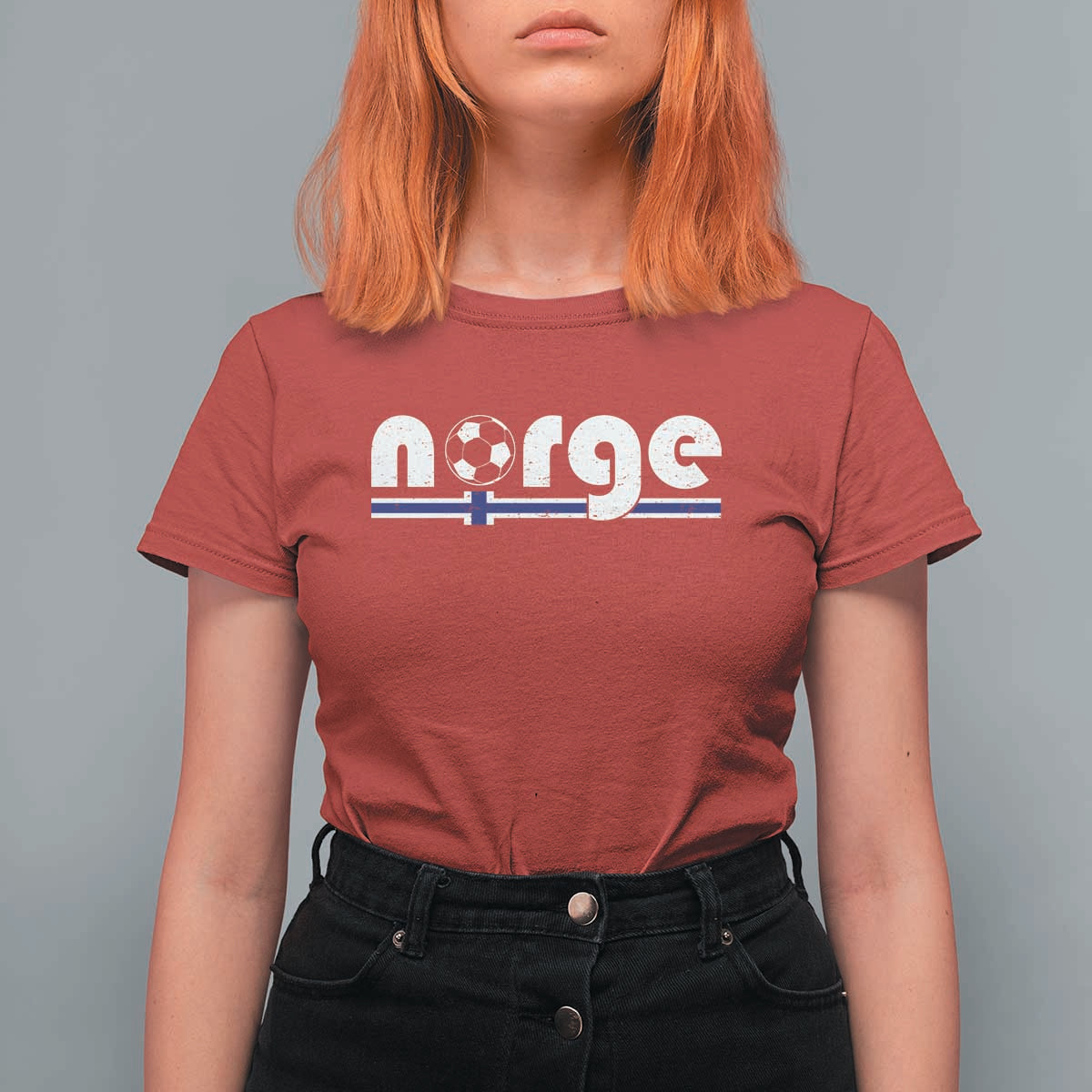 Vintage Norge Norway Flag Norwegian Pride T Shirt For Women Soccer Lover Football Fans Support