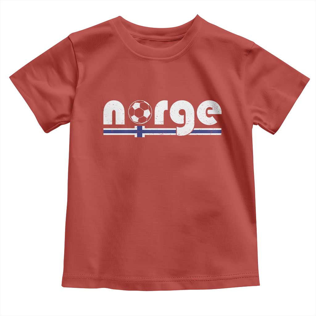 Vintage Norge Norway Flag Norwegian Pride Toddler T Shirt Soccer Lover Football Fans Support