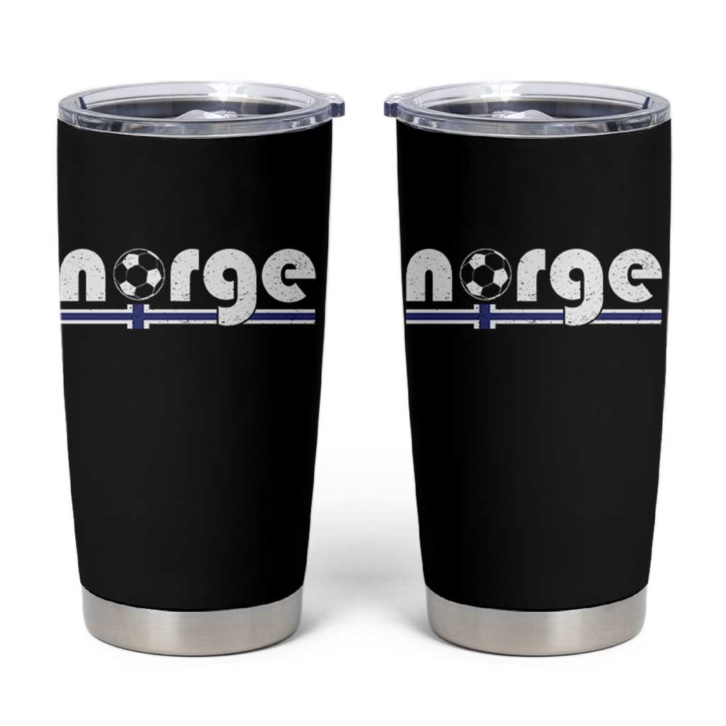 Vintage Norge Norway Flag Norwegian Pride Tumbler Cup Soccer Lover Football Fans Support