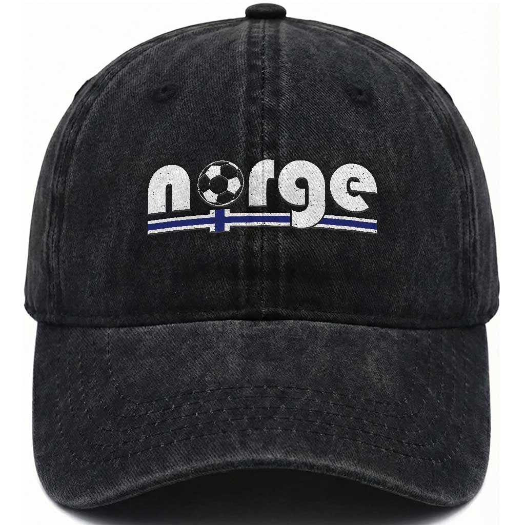 Vintage Norge Norway Flag Norwegian Pride Washed Cotton Baseball Cap Soccer Lover Football Fans Support