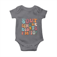 Funny Retro Groovy 10th Birthday Baby Onesie Out Single Digits I'm Ten