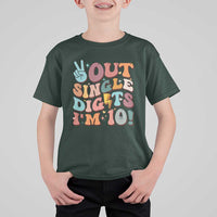 Funny Retro Groovy 10th Birthday T Shirt For Kid Out Single Digits I'm Ten