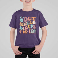 Funny Retro Groovy 10th Birthday T Shirt For Kid Out Single Digits I'm Ten