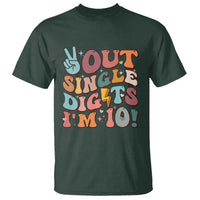 Funny Retro Groovy 10th Birthday T Shirt Out Single Digits I'm Ten