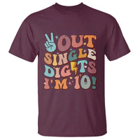Funny Retro Groovy 10th Birthday T Shirt Out Single Digits I'm Ten