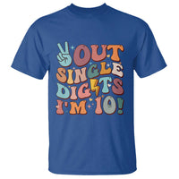 Funny Retro Groovy 10th Birthday T Shirt Out Single Digits I'm Ten