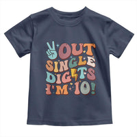 Funny Retro Groovy 10th Birthday Toddler T Shirt Out Single Digits I'm Ten