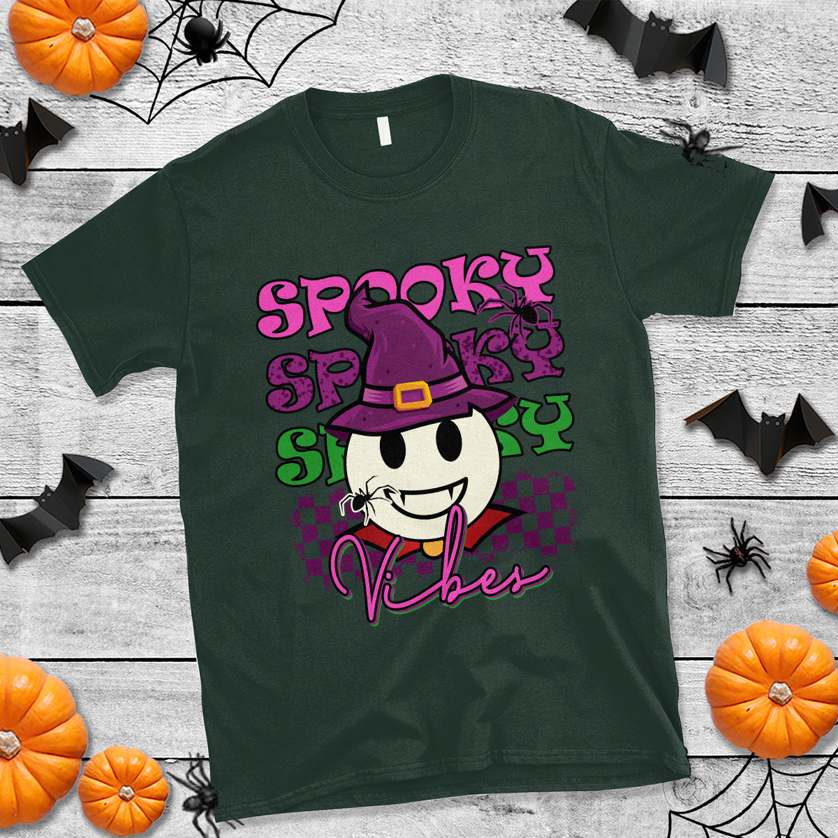 Halloween T Shirt Spooky Vibe Retro Spooky Boo Gothic Halloween Costume T-Shirt for Halloween lovers, Spooky Season Shirt, Ghosts - Wonder Print Shop
