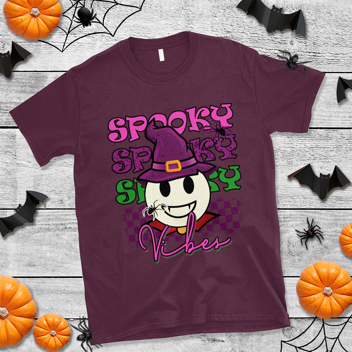 Halloween T Shirt Spooky Vibe Retro Spooky Boo Gothic Halloween Costume T-Shirt for Halloween lovers, Spooky Season Shirt, Ghosts - Wonder Print Shop