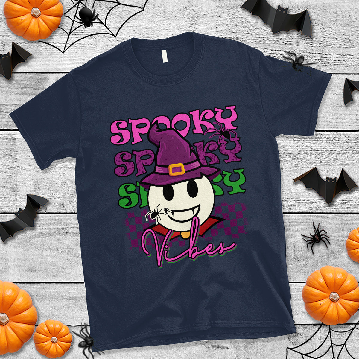 Halloween T Shirt Spooky Vibe Retro Spooky Boo Gothic Halloween Costume T-Shirt for Halloween lovers, Spooky Season Shirt, Ghosts - Wonder Print Shop