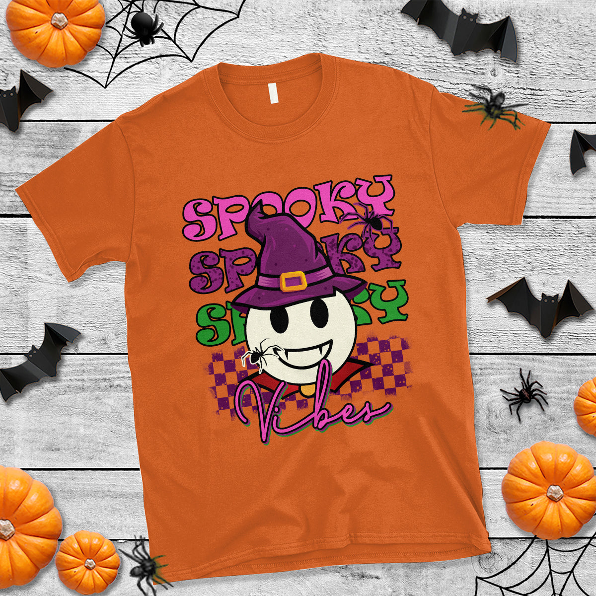 Halloween T Shirt Spooky Vibe Retro Spooky Boo Gothic Halloween Costume T-Shirt for Halloween lovers, Spooky Season Shirt, Ghosts - Wonder Print Shop