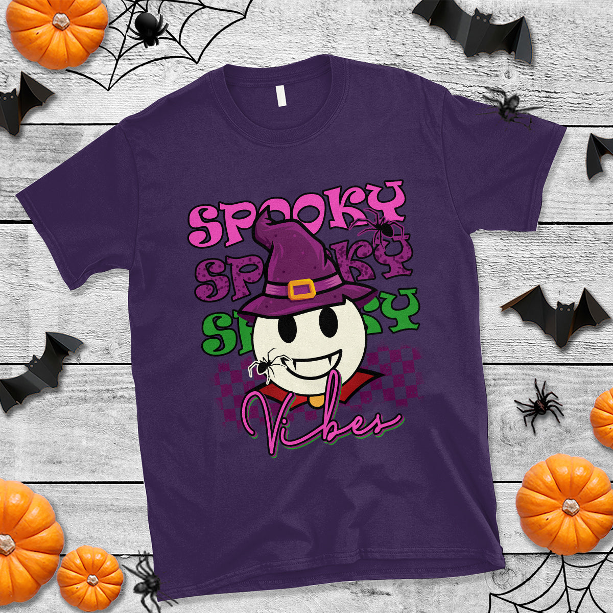 Halloween T Shirt Spooky Vibe Retro Spooky Boo Gothic Halloween Costume T-Shirt for Halloween lovers, Spooky Season Shirt, Ghosts - Wonder Print Shop