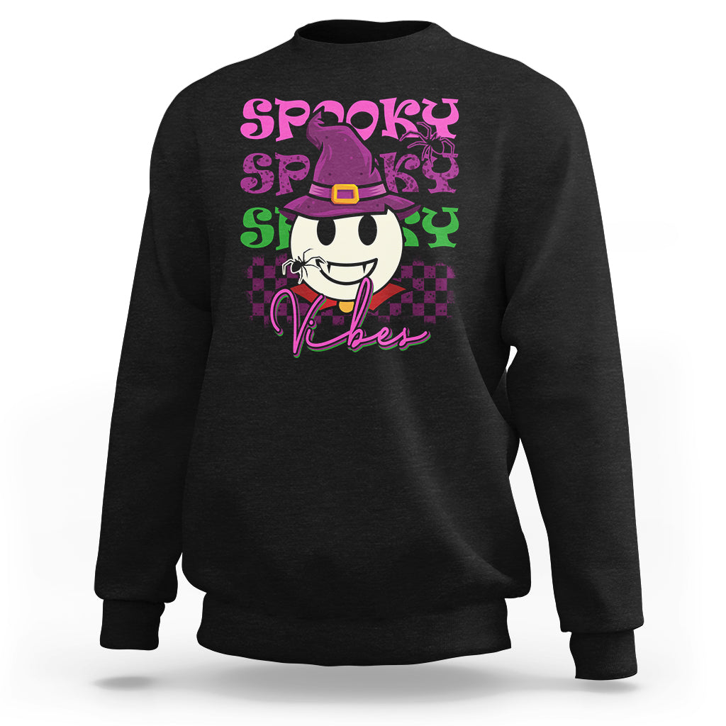 Halloween Sweatshirt Spooky Vibe Retro Spooky Boo Gothic Halloween Costume T-Shirt for Halloween lovers, Spooky Season Shirt, Ghosts - Wonder Print Shop
