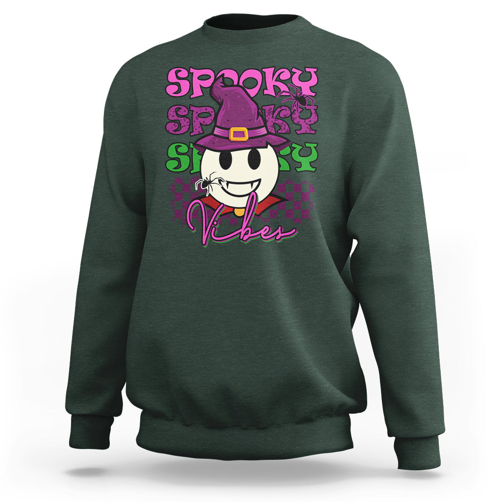 Halloween Sweatshirt Spooky Vibe Retro Spooky Boo Gothic Halloween Costume T-Shirt for Halloween lovers, Spooky Season Shirt, Ghosts - Wonder Print Shop