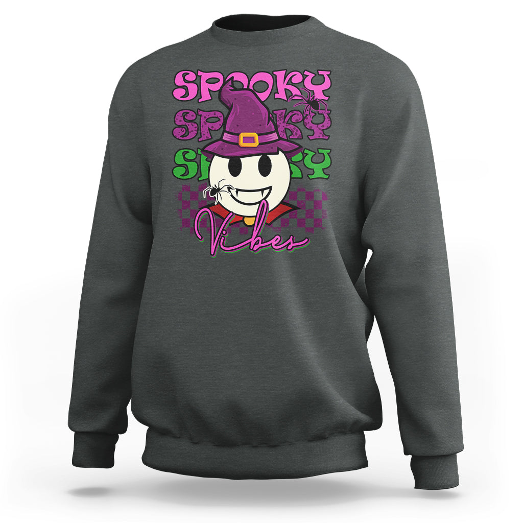 Halloween Sweatshirt Spooky Vibe Retro Spooky Boo Gothic Halloween Costume T-Shirt for Halloween lovers, Spooky Season Shirt, Ghosts - Wonder Print Shop