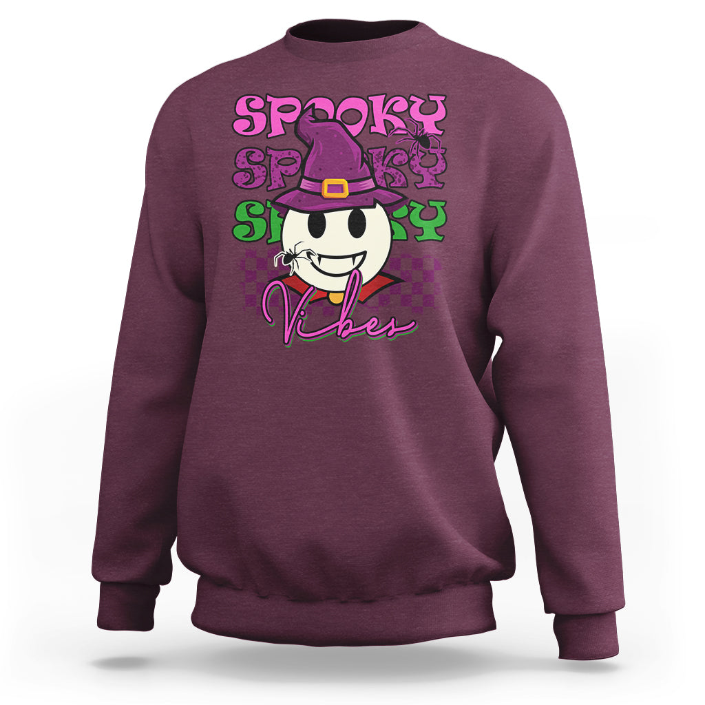 Halloween Sweatshirt Spooky Vibe Retro Spooky Boo Gothic Halloween Costume T-Shirt for Halloween lovers, Spooky Season Shirt, Ghosts - Wonder Print Shop