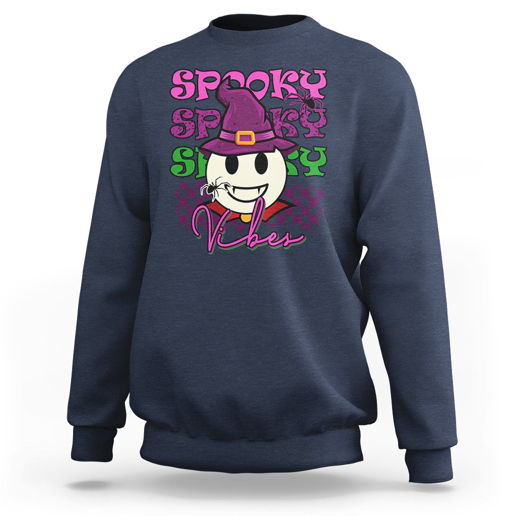 Halloween Sweatshirt Spooky Vibe Retro Spooky Boo Gothic Halloween Costume T-Shirt for Halloween lovers, Spooky Season Shirt, Ghosts - Wonder Print Shop
