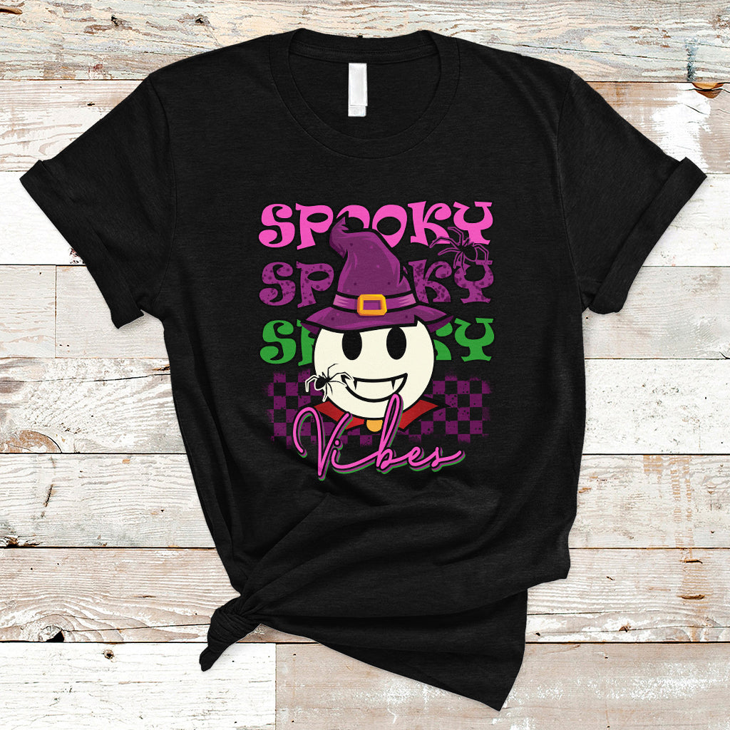 Halloween T Shirt Spooky Vibe Retro Spooky Boo Gothic Halloween Costume T-Shirt for Halloween lovers, Spooky Season Shirt, Ghosts - Wonder Print Shop