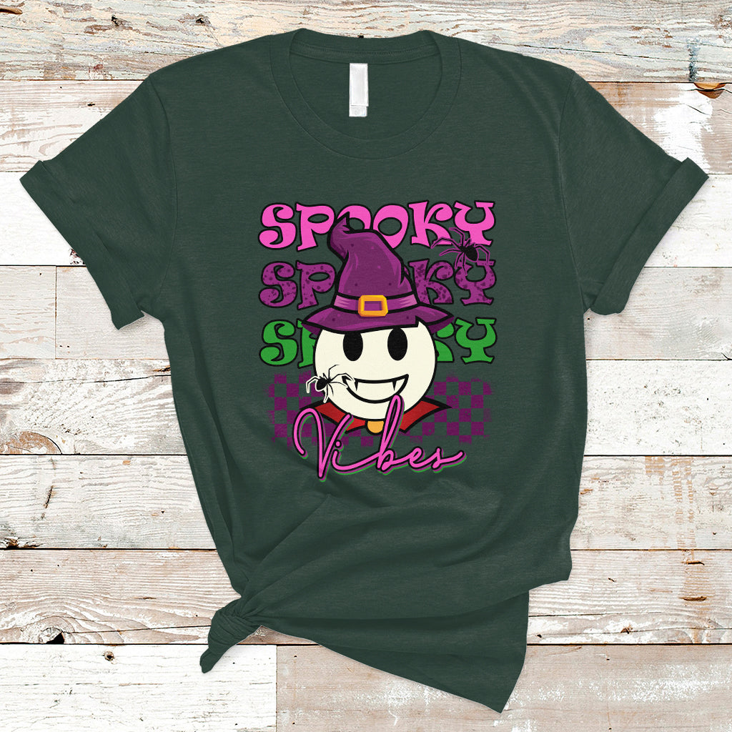 Halloween T Shirt Spooky Vibe Retro Spooky Boo Gothic Halloween Costume T-Shirt for Halloween lovers, Spooky Season Shirt, Ghosts - Wonder Print Shop