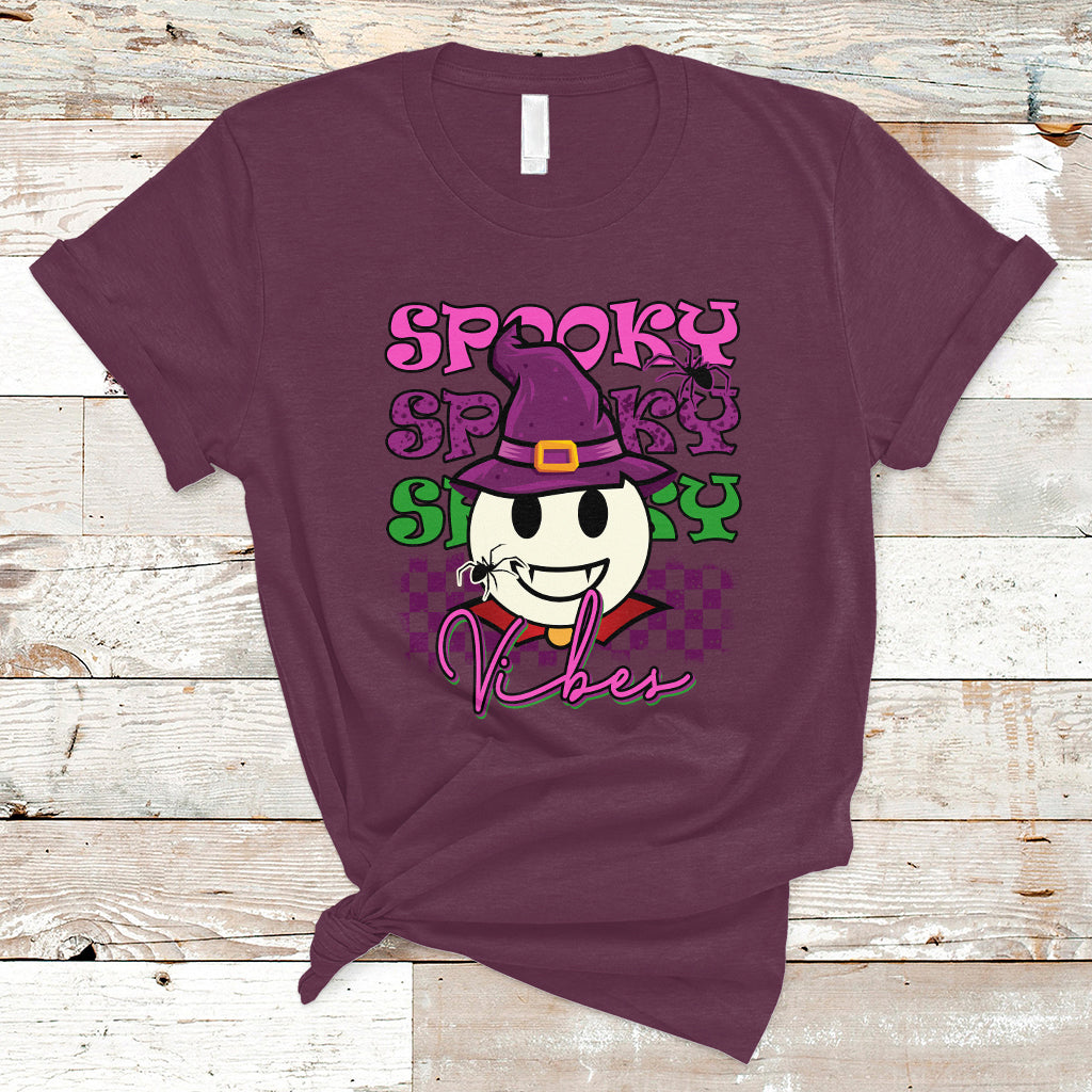 Halloween T Shirt Spooky Vibe Retro Spooky Boo Gothic Halloween Costume T-Shirt for Halloween lovers, Spooky Season Shirt, Ghosts - Wonder Print Shop
