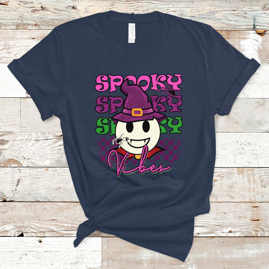 Halloween T Shirt Spooky Vibe Retro Spooky Boo Gothic Halloween Costume T-Shirt for Halloween lovers, Spooky Season Shirt, Ghosts - Wonder Print Shop