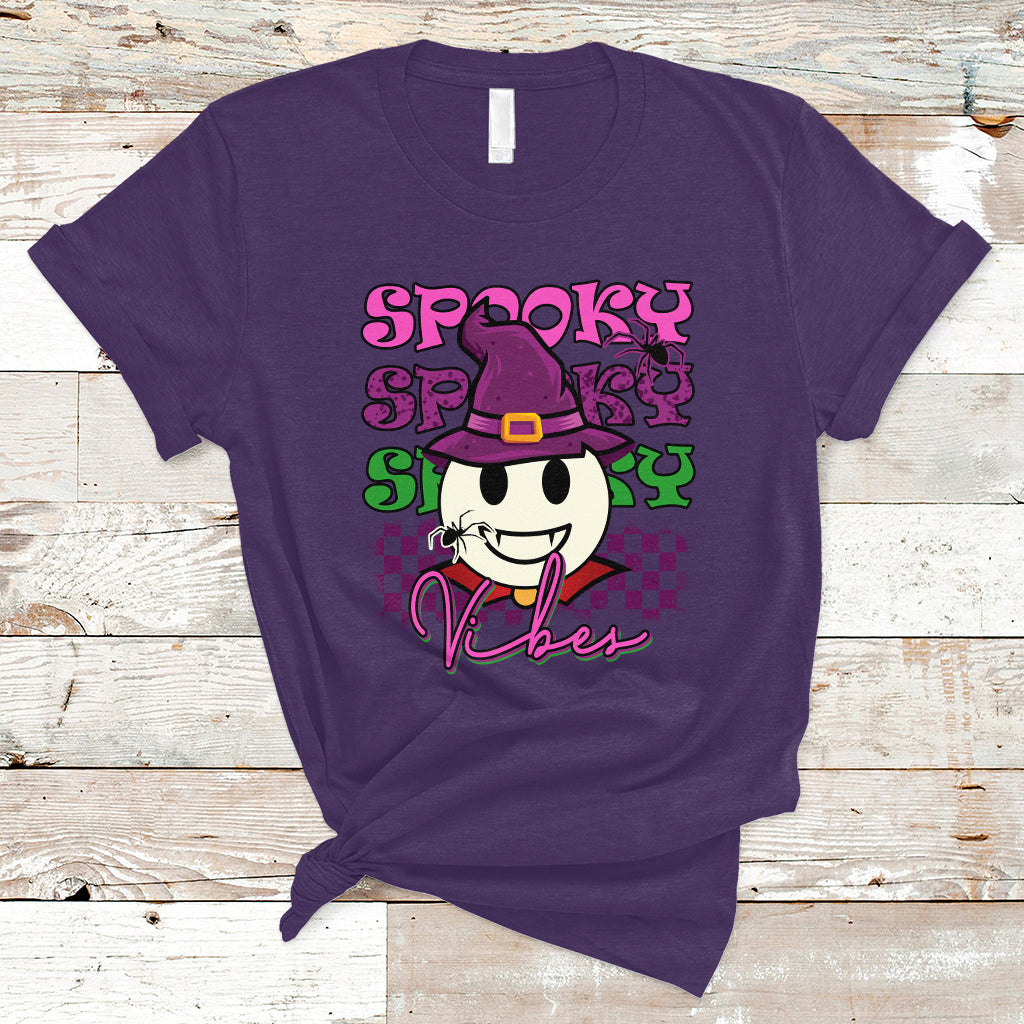 Halloween T Shirt Spooky Vibe Retro Spooky Boo Gothic Halloween Costume T-Shirt for Halloween lovers, Spooky Season Shirt, Ghosts - Wonder Print Shop