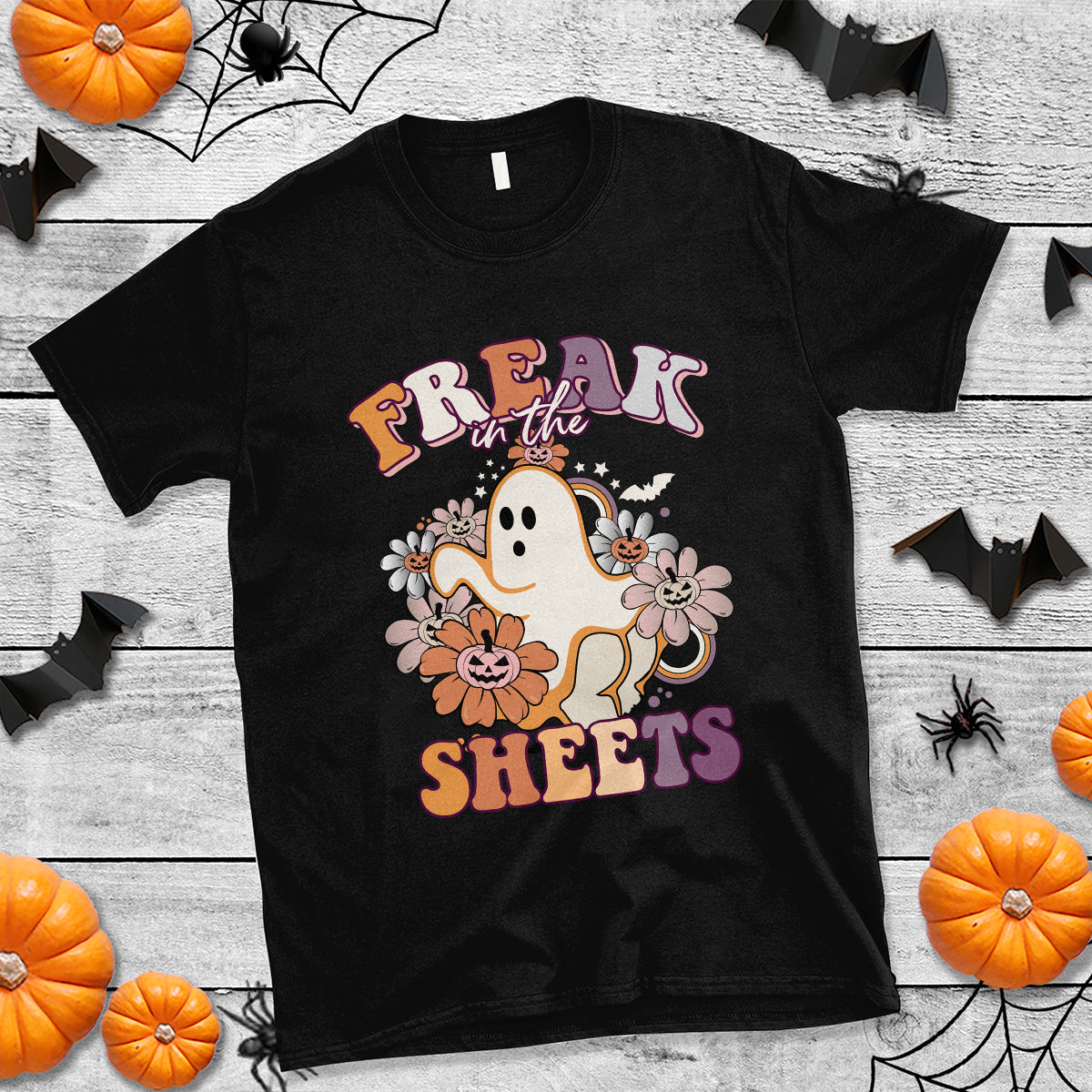 Halloween T Shirt Funny Freak In The Sheet Spooky Boo Sheets Ghost Halloween T-Shirt for Halloween lovers, Spooky Season Shirt, Ghosts - Wonder Print Shop