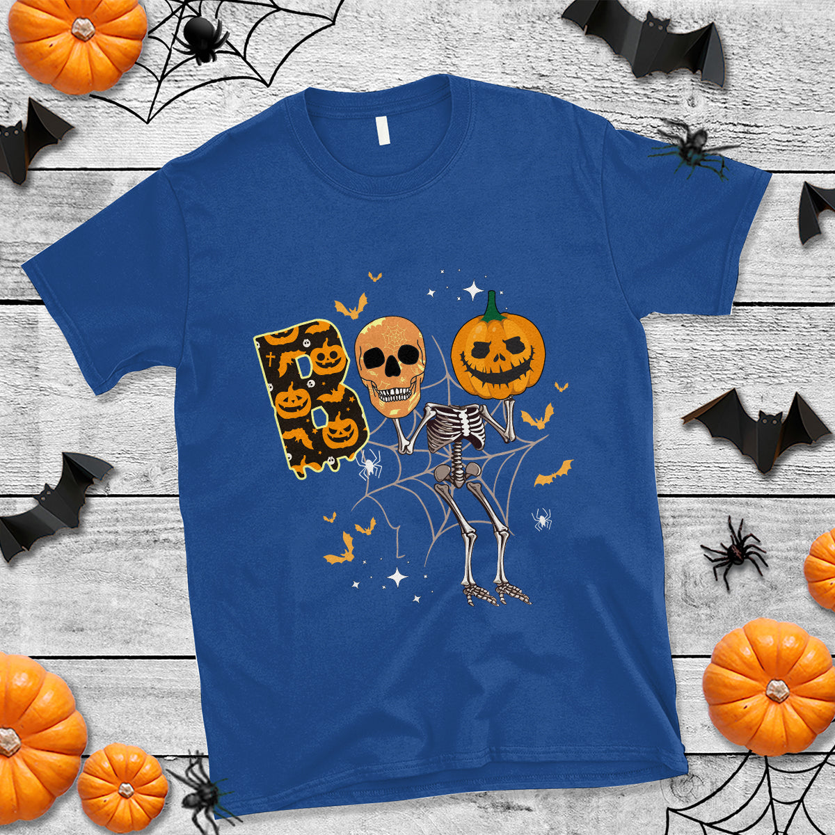 Halloween T Shirt Spooky Boo Dancing Skeleton Skull Scary Pumpkin Halloween T-Shirt for Halloween lovers, Spooky Season Shirt, Ghosts - Wonder Print Shop
