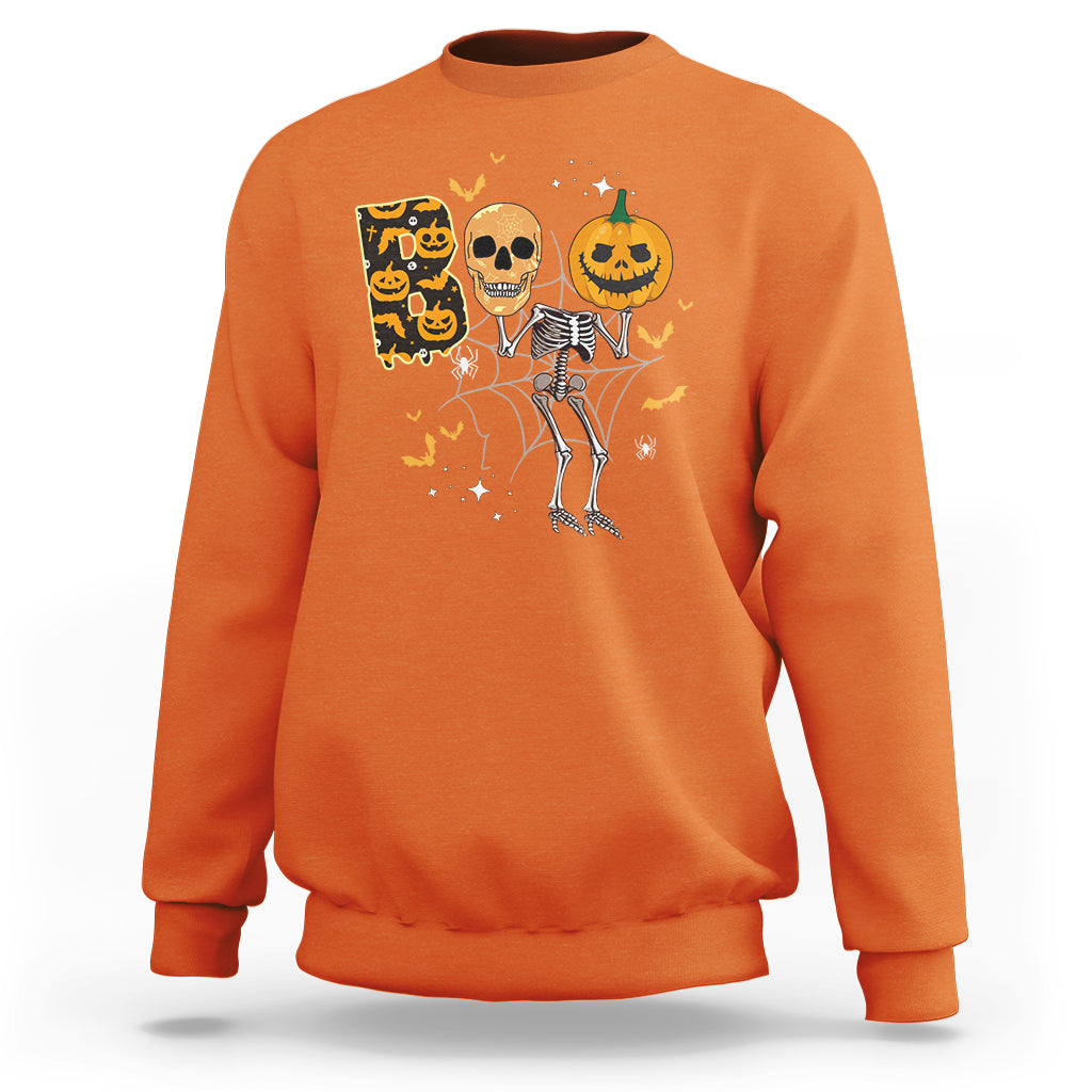 Halloween Sweatshirt Spooky Boo Dancing Skeleton Skull Scary Pumpkin Halloween T-Shirt for Halloween lovers, Spooky Season Shirt, Ghosts - Wonder Print Shop