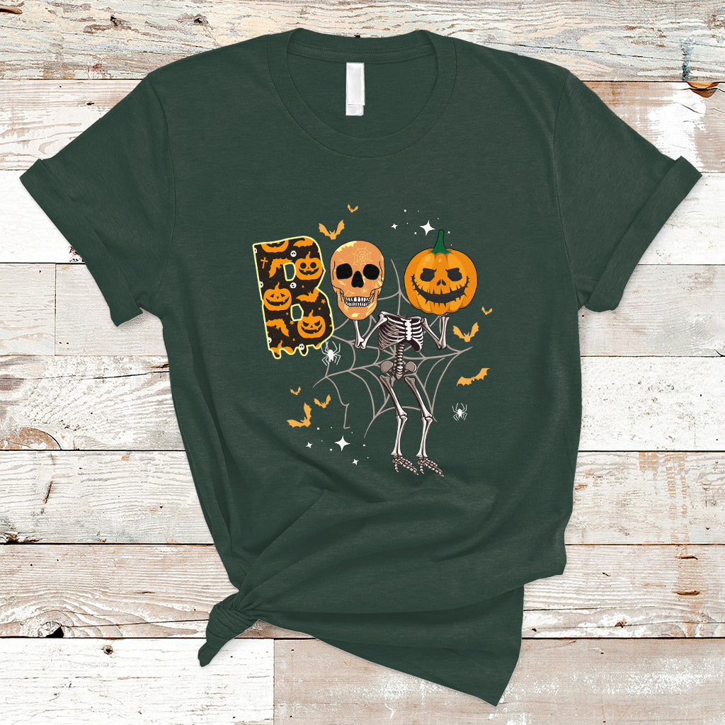 Halloween T Shirt Spooky Boo Dancing Skeleton Skull Scary Pumpkin Halloween T-Shirt for Halloween lovers, Spooky Season Shirt, Ghosts - Wonder Print Shop