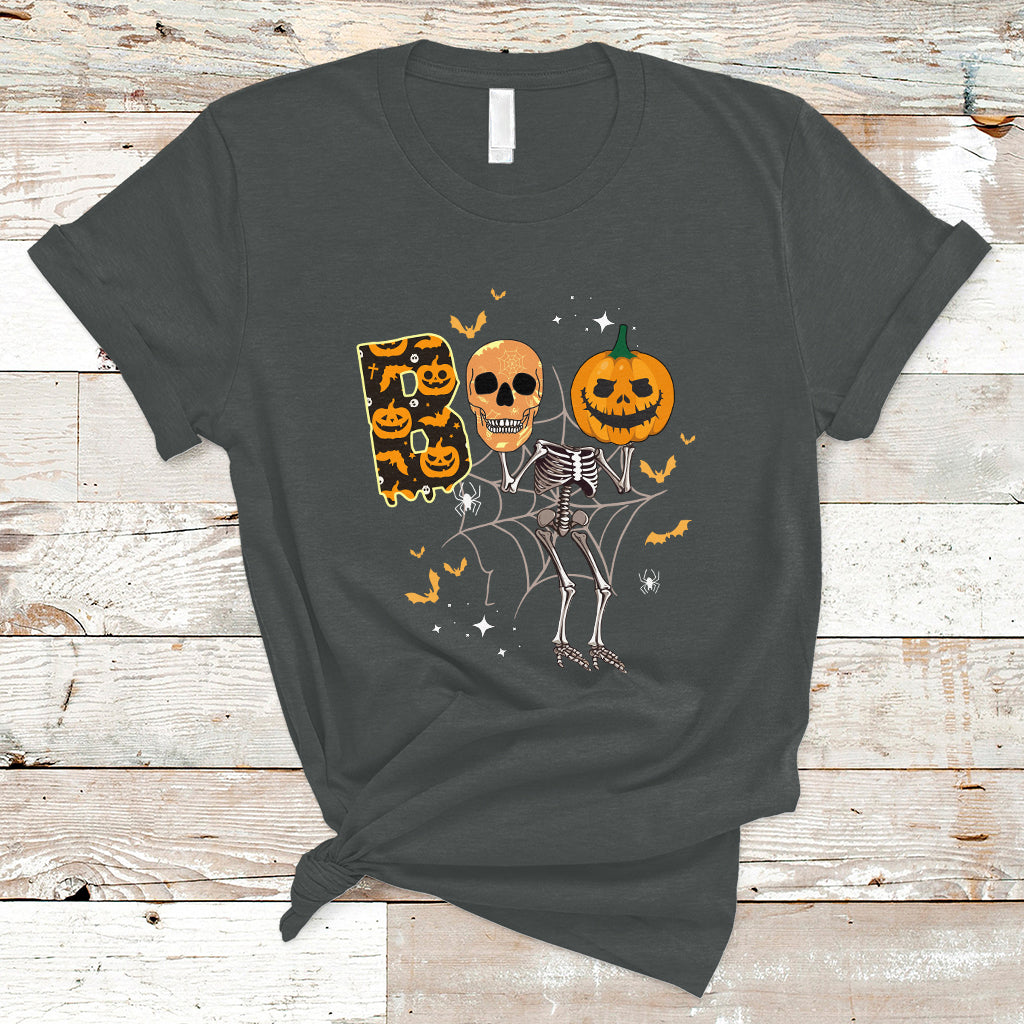 Halloween T Shirt Spooky Boo Dancing Skeleton Skull Scary Pumpkin Halloween T-Shirt for Halloween lovers, Spooky Season Shirt, Ghosts - Wonder Print Shop